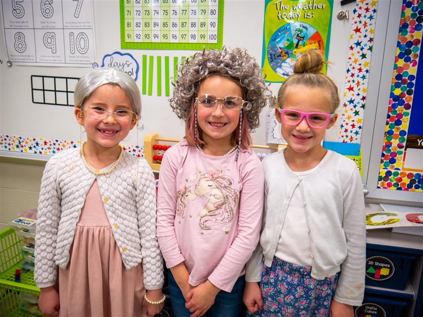 Students celebrate the 100th day of school